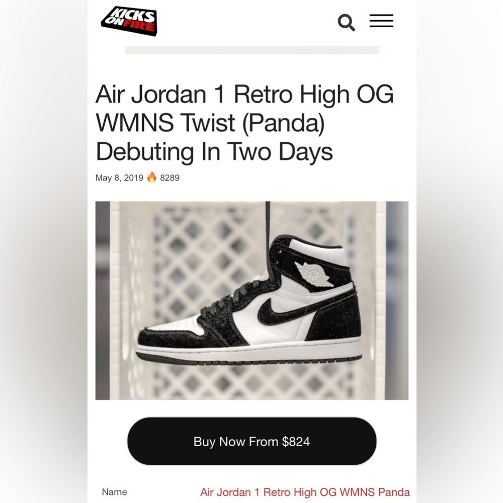 Air Jordan 1 High Twist Panda